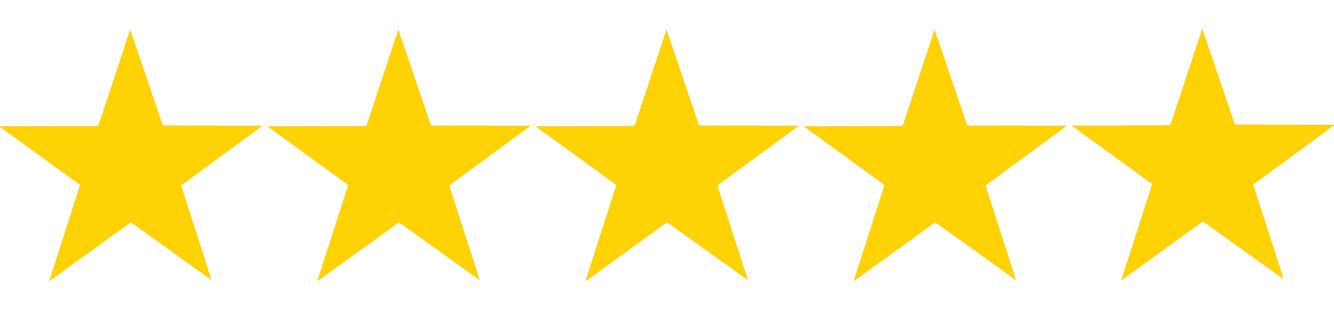 We Always Strive For Five Stars!